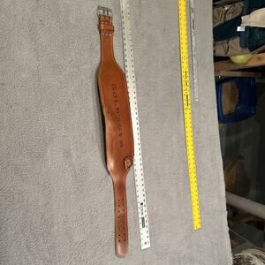 Vintage Gold's Gym Power Weight Lifting Belt Old School Brown Leather Length 45”